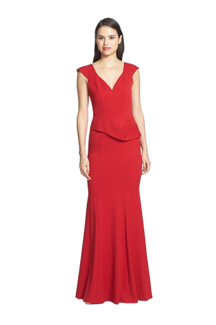 Black Halo 'Wren' Crepe Peplum Gown