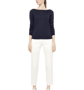 Contrast Back Zip Wool Knit Sweater