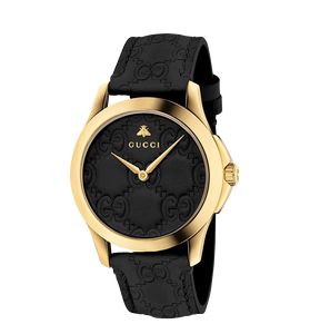 Gucci G Timeless Gold Plated Leather Watch